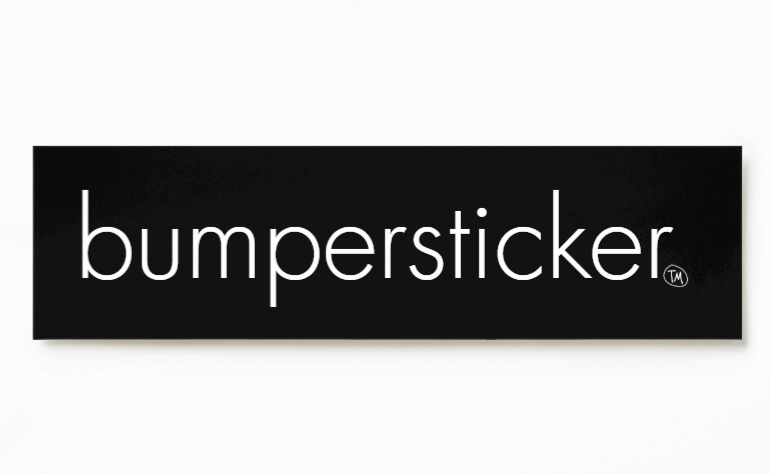 bumpersticker™ bumper sticker – White on Black