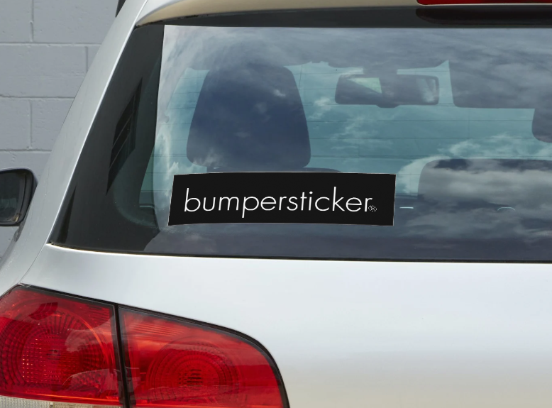 bumpersticker™ bumper sticker – White on Black