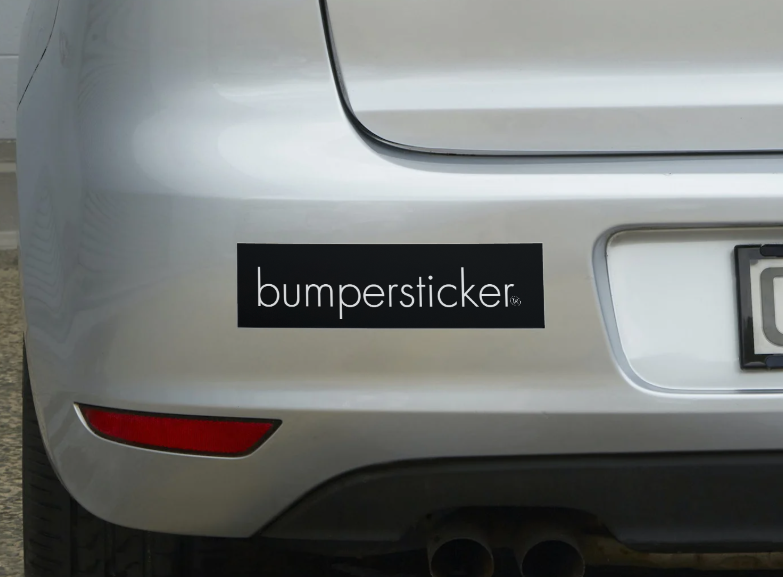 bumpersticker™ bumper sticker – White on Black