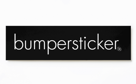 bumpersticker™ bumper sticker – White on Black